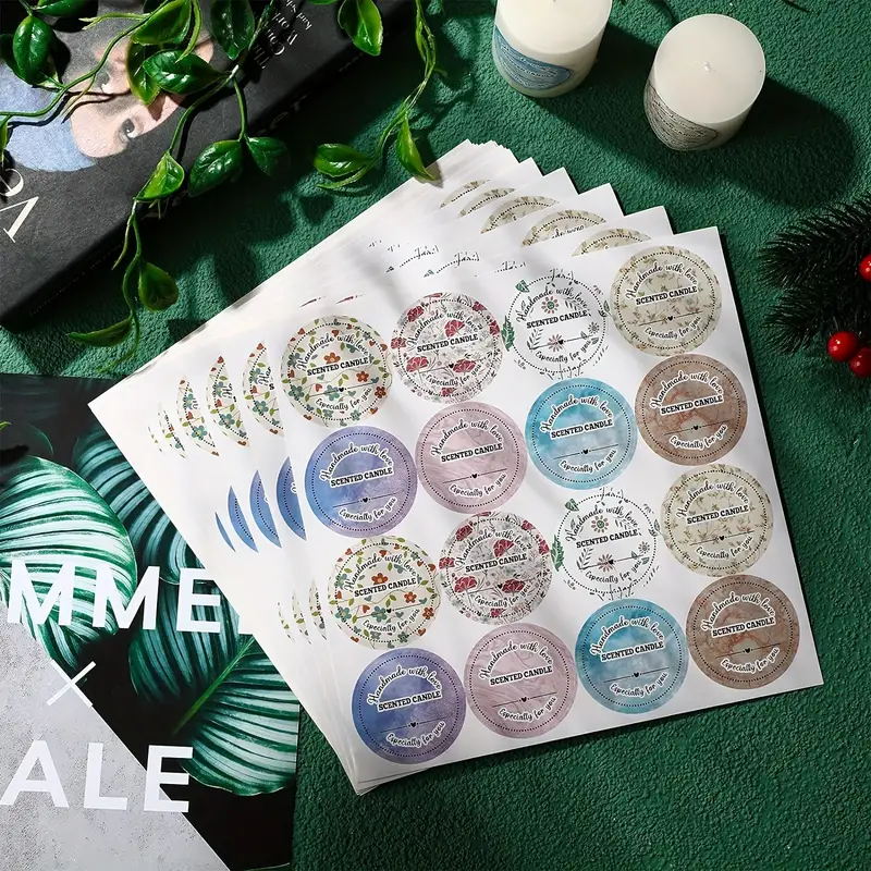 400pcs/25sheets Candle Label Stickers, 2 Inches Flower Pattern Candle  Labels, Candle Packaging Stickers, Round Candle Labels, For Candle Making  Suppli