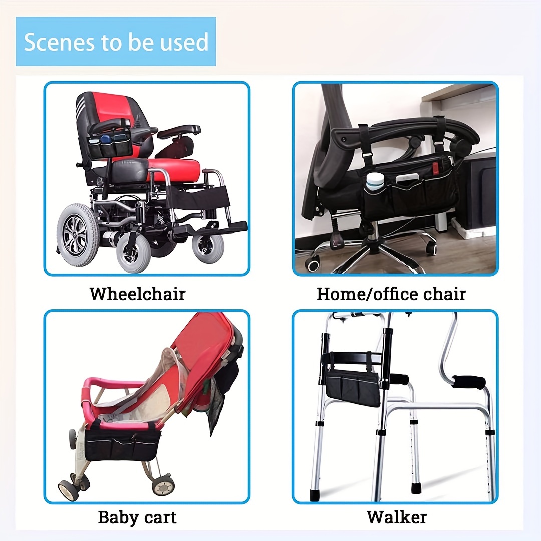 Stroller Auxiliary Hanging Bag for Wheelchair Armrest Storage