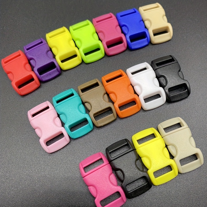 4/8/12/20pcs Transparent Paracord Bracelet Accessories 3/8 10mm Curved  Camp Bag Parts Side Release Buckle Webbing Outdoor Tool Dog Collar Strap  RED 20PCS 