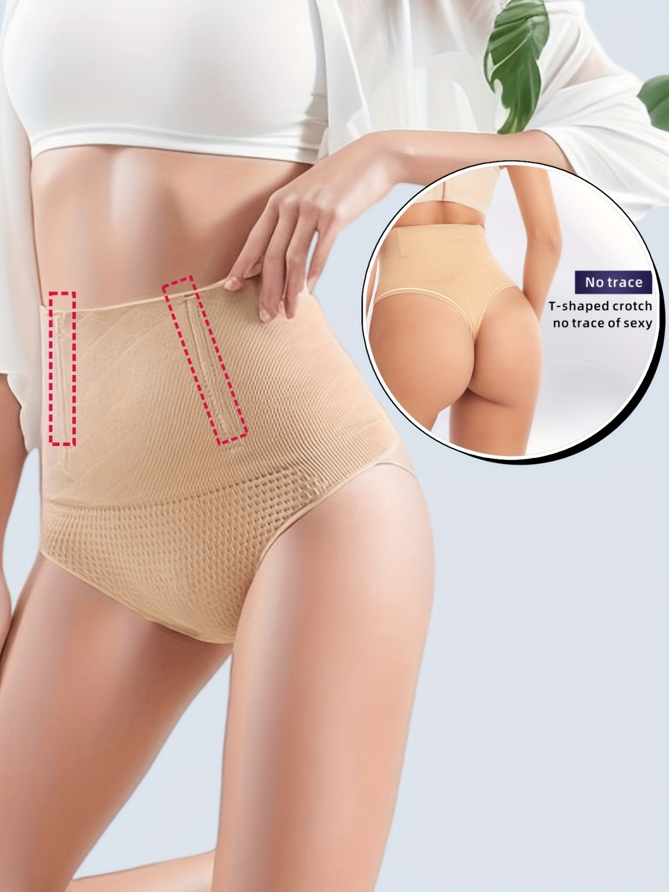 Women Solid High Waist Tummy Control Panties Slimming Underwear Shapewear