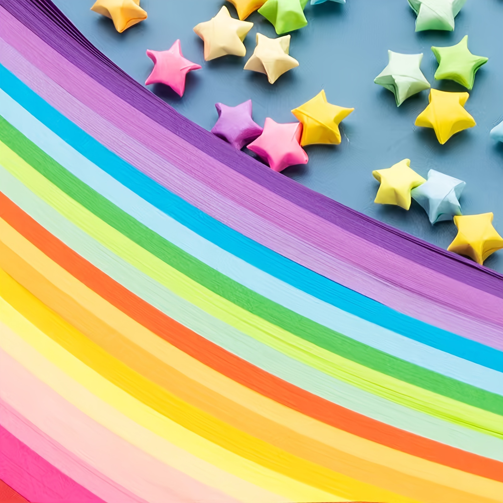 Paper Strips In Rainbow Colors, Can Use As Background Stock Photo