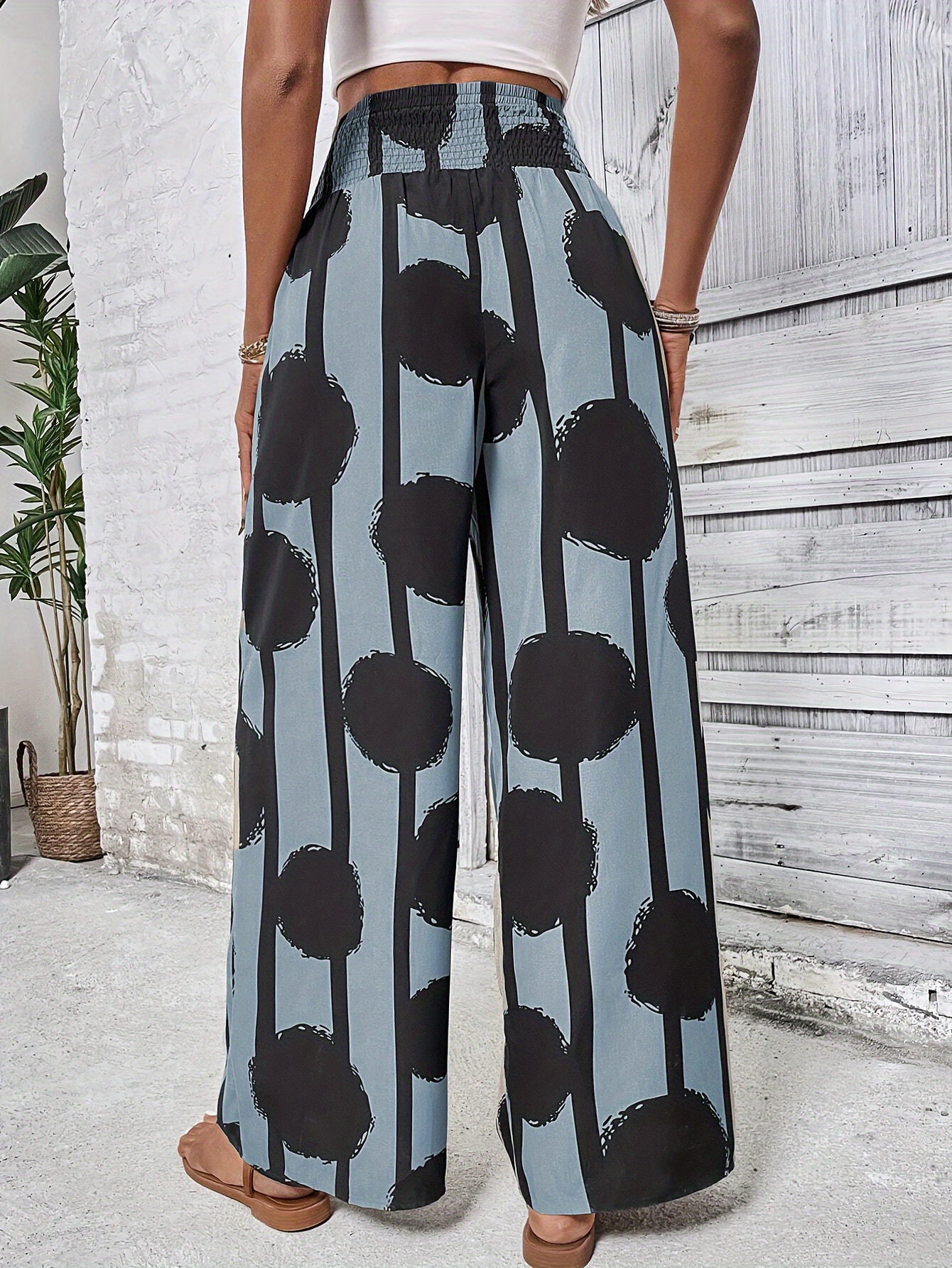 Wide leg 2024 spotty trousers