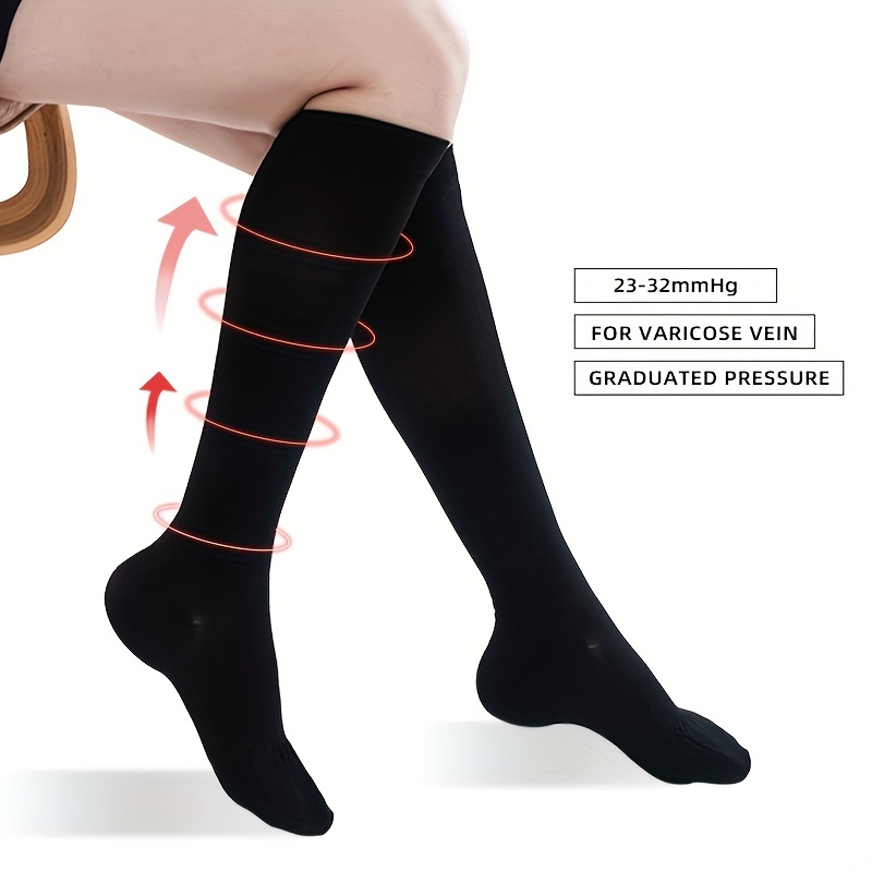 Toeless Compression Knee High Socks Side Zipper Men Women - Temu