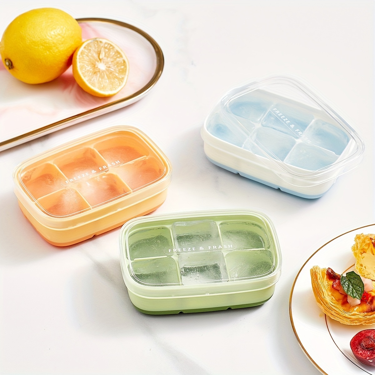Silicone stackable Ice Cube Trays, Reusable Flexible Silicone Ice