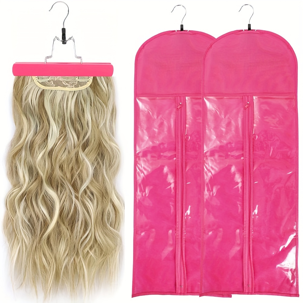 3 Pack Extra Long Wig Storage Bag with Hanger Hair Extension