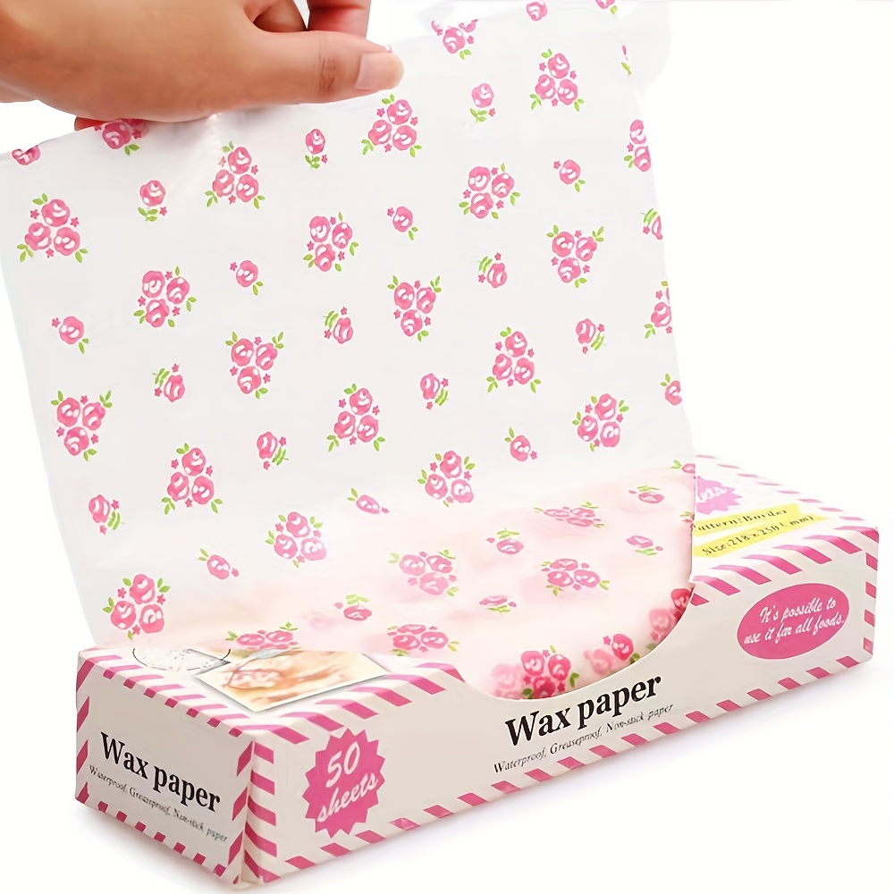 Wax Papers Red Pattern Food Wrappers Wrapping Paper - Temu