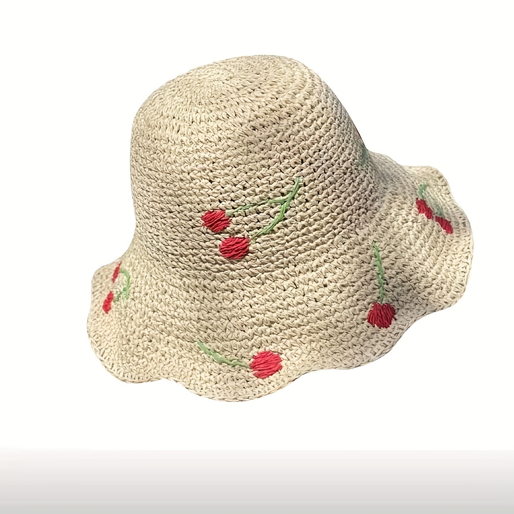 Vintage Crochet Bucket Hat Elegant Uv Protection Sun Hat - Temu