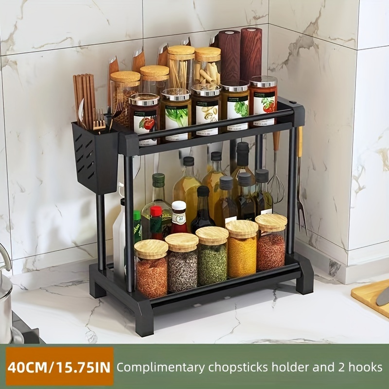 4 Tier Spice Rack Organizer With 28 Empty Spice Jars Spice - Temu