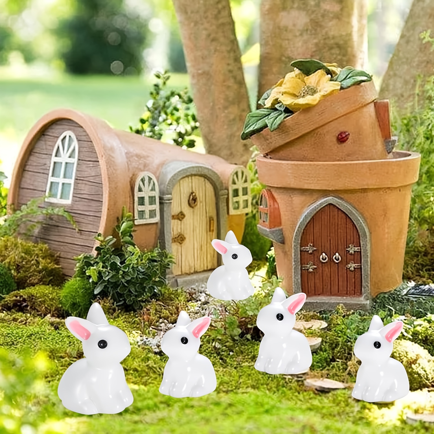 Mini Easter Rabbit Statue Perfect Diy Mini Landscape Doll - Temu