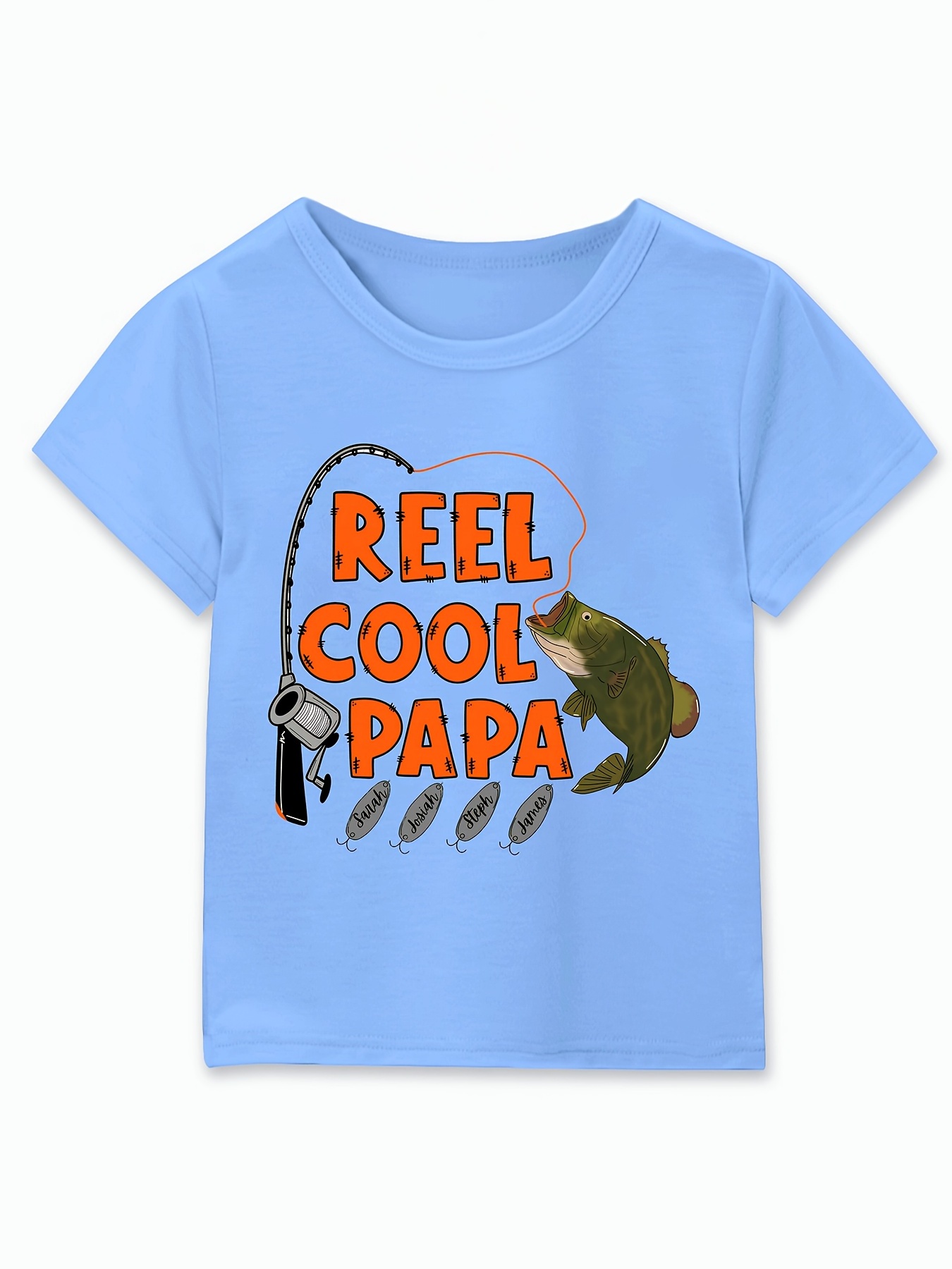 Daddy's Fishing Buddy Print Boys Creative T shirt Trendy - Temu