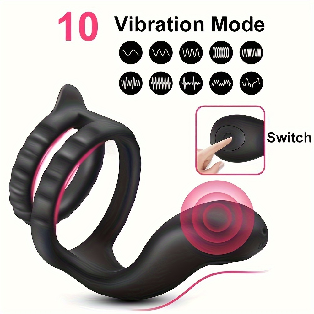 Vibrating Cock Ring With Clitoral Vibrator Lock Sperm Penis - Temu