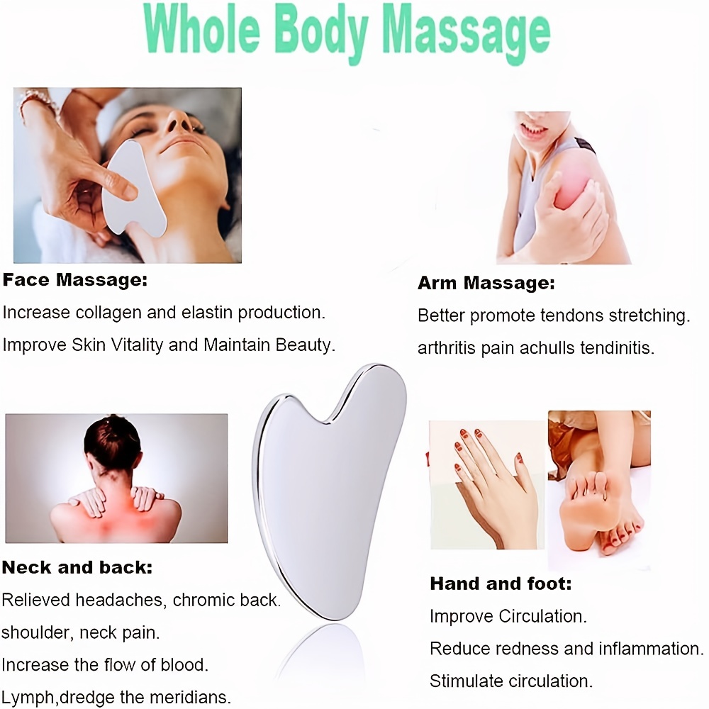 Face Massager, Metal Face Roller Gua Sha Massage Tool for Face