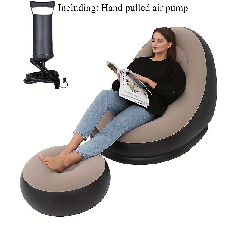 Inflatable Leisure Sofa Chair and Footstool Set for Camping and Travel