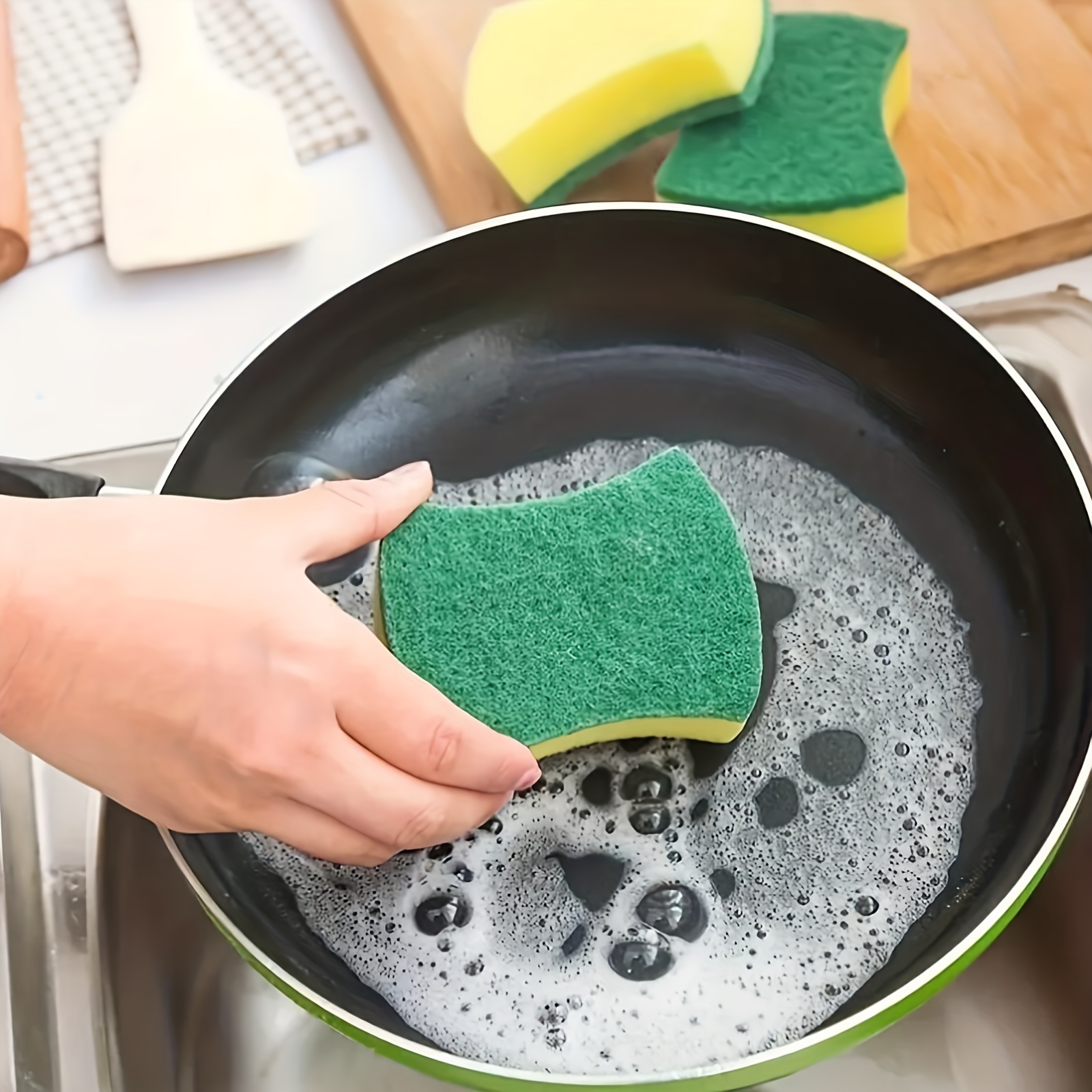 Kitchen Cleaning Sponge,Eco Non-scratch for Dish,Scrub Sponge (Pack of 1) 