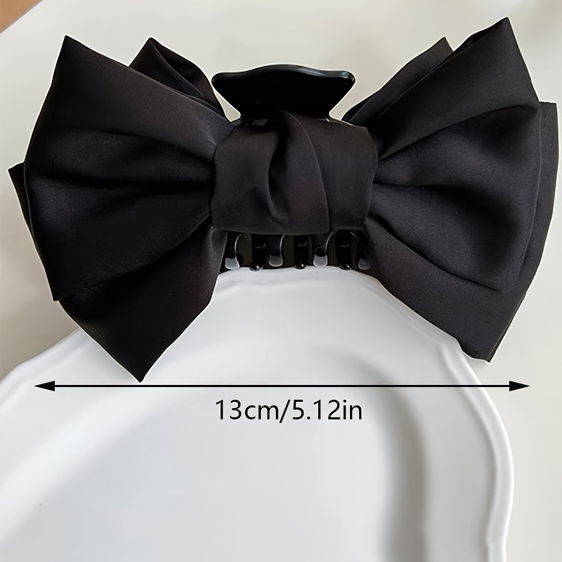 ☆TATIANA☆ Big Boutique Ribbon Hair claw clip HB2219 large elegant satin double sided bow hair claw clip women