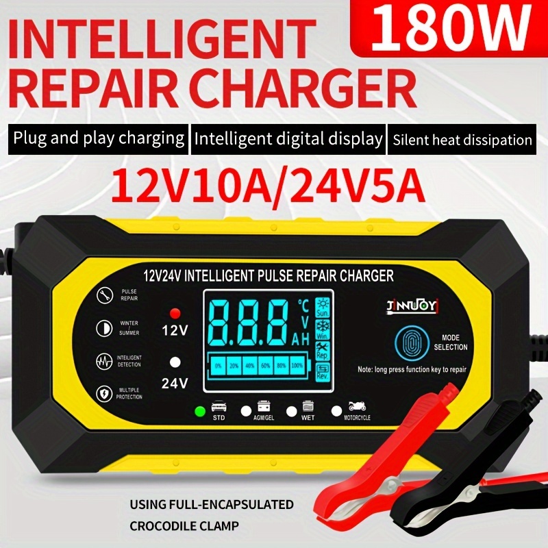 Chargeur batterie voiture Intelligent 12V/24V, réparation d