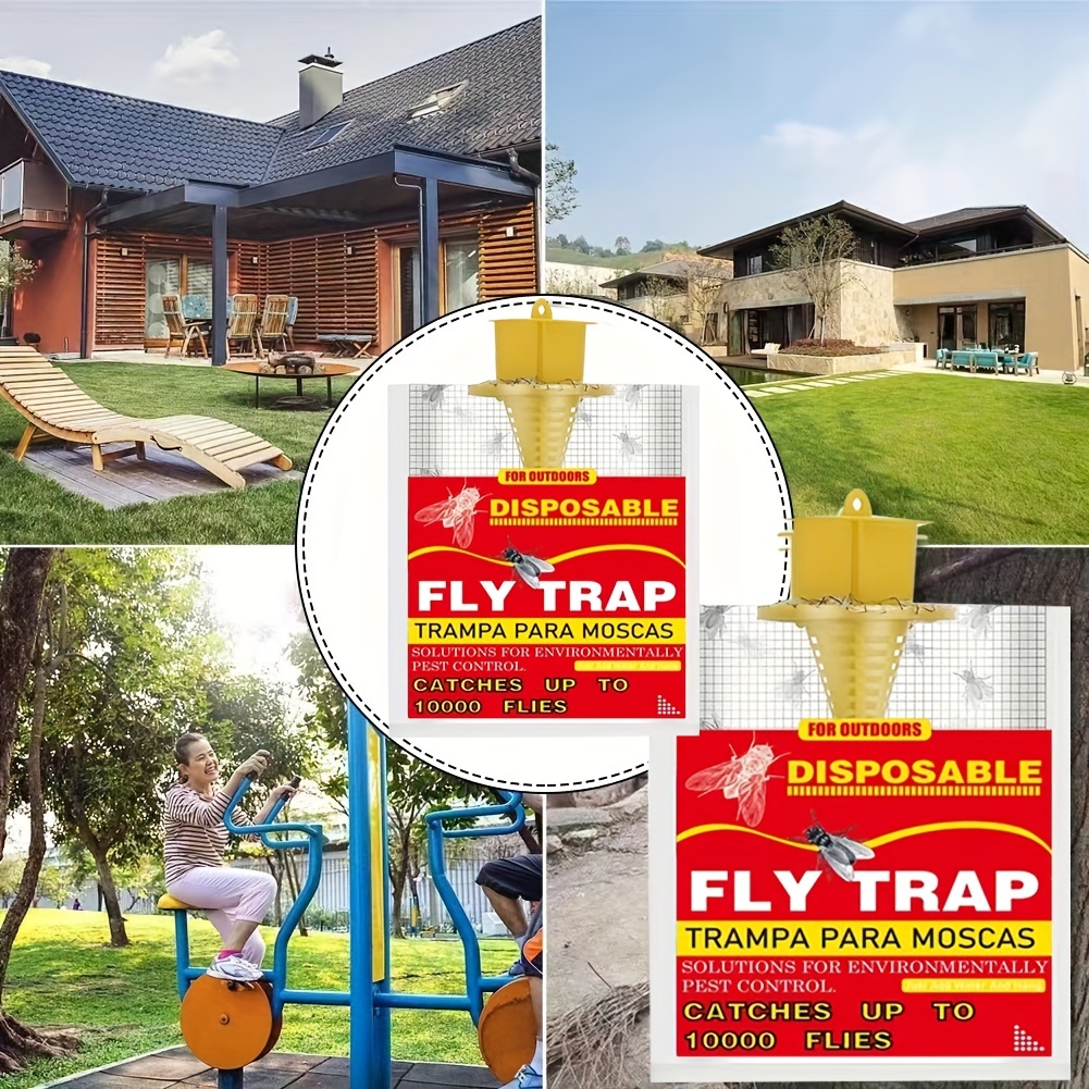 Ranch Fly Trap Reusable Fly Trap With Tray For Indoor Outdoor Hanging  Farms, Stable, Garden, Orchard, Park, Pest Control - Temu