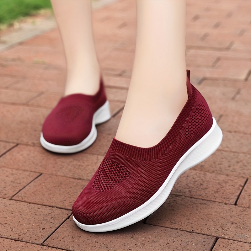Knit Weaving Slip-on Walking Shoes for Women