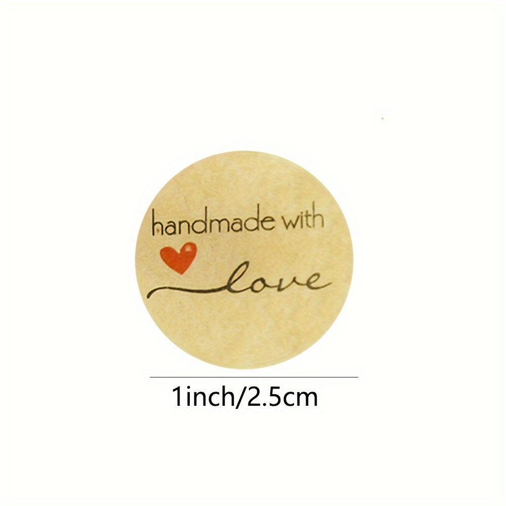 100pcs kraft paper sticker homemade with love stickers scrapbooking for  envelope and package seal labels stationery handmade