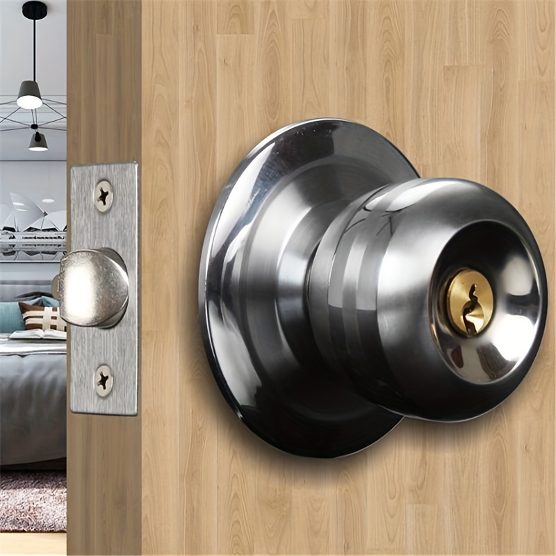 YOYAL Manija de puerta interior con cerradura, cerradura de bola para el  hogar, manija de puerta de aleación de zinc con llave, utilizada para