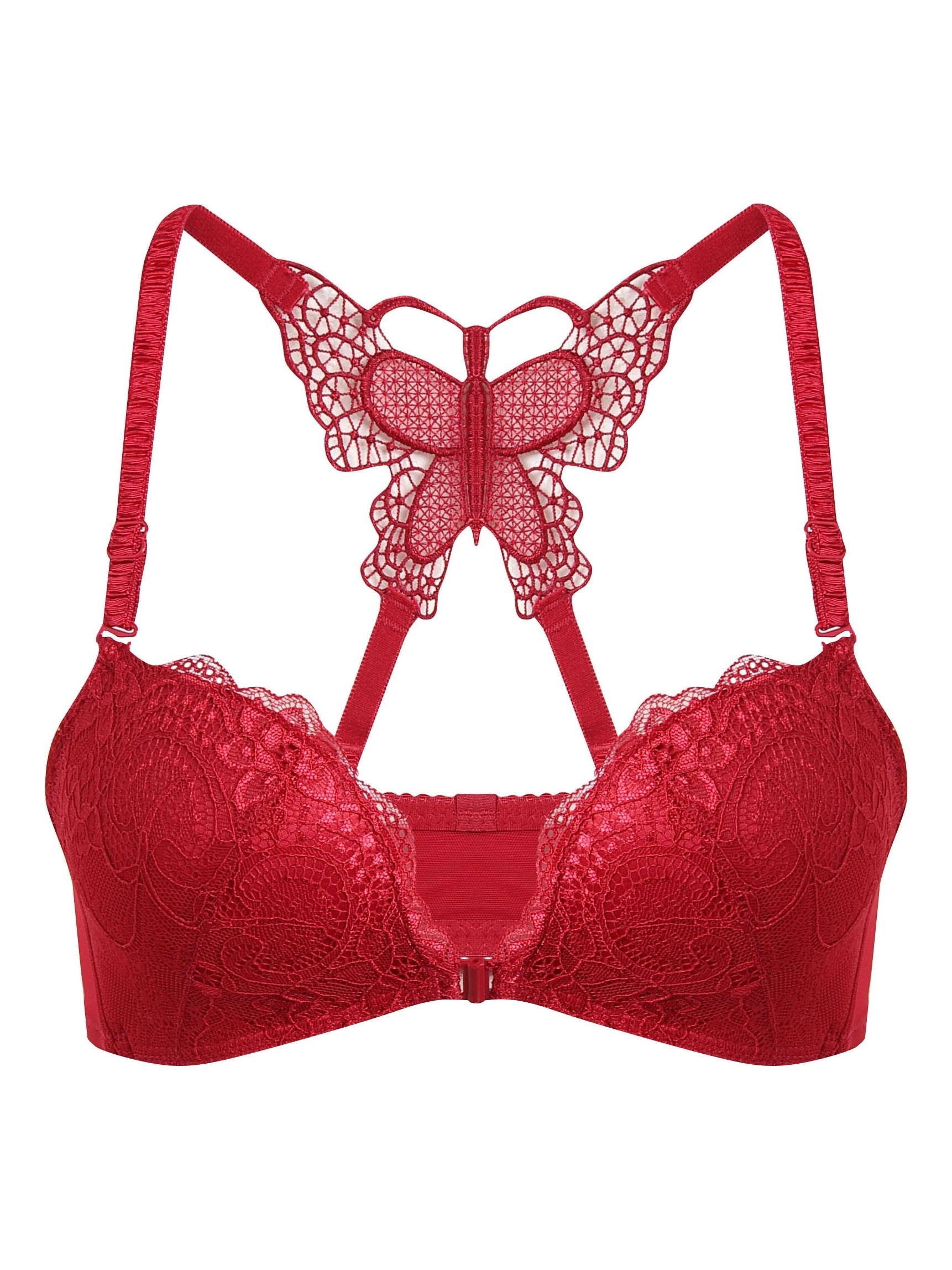 Sujetador Push Up De Encaje En Contraste Sujetador Íntimo Con Bordado De Mariposa Sexy 4111