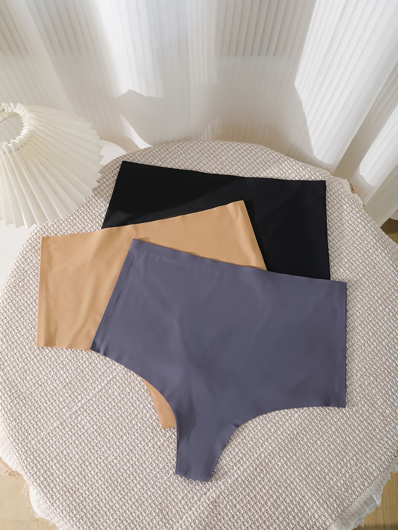 Plus Size Simple Panties Set Women's Plus Solid Butt Lifting
