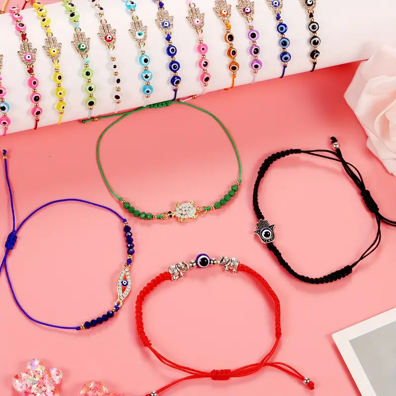 Evil Eye Bracelets Pack For Women Girls Adjustable Bracelets - Temu