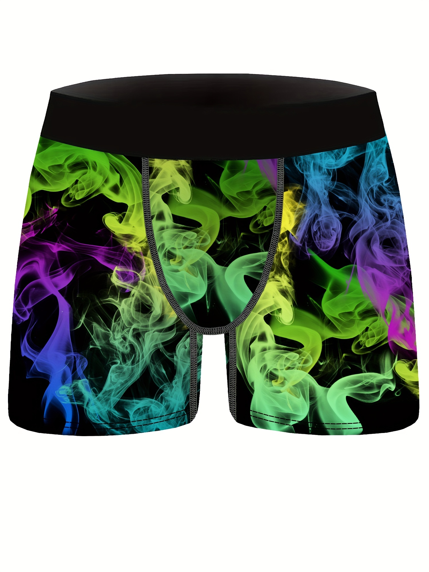 Men's Digital Print Novelty Funny Boxers Briefs, Breathable Comfy