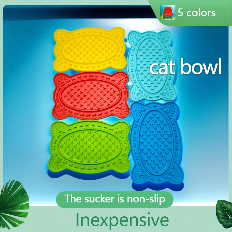 Cat Feeder Slow Feeder Cat Bowl Fish Shaped Silicone - Temu