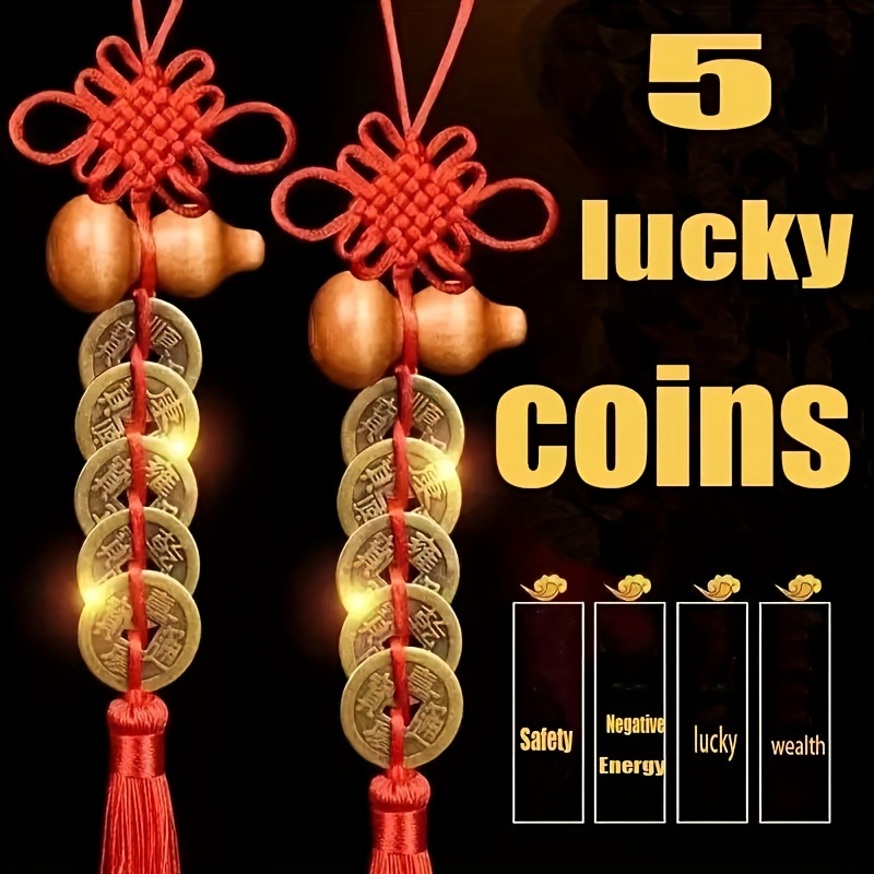  Moneda de Feng Shui del zodiaco chino de la suerte, protección  de amuleto de buena suerte, 1,75 pulgadas, 1.8 in : Hogar y Cocina