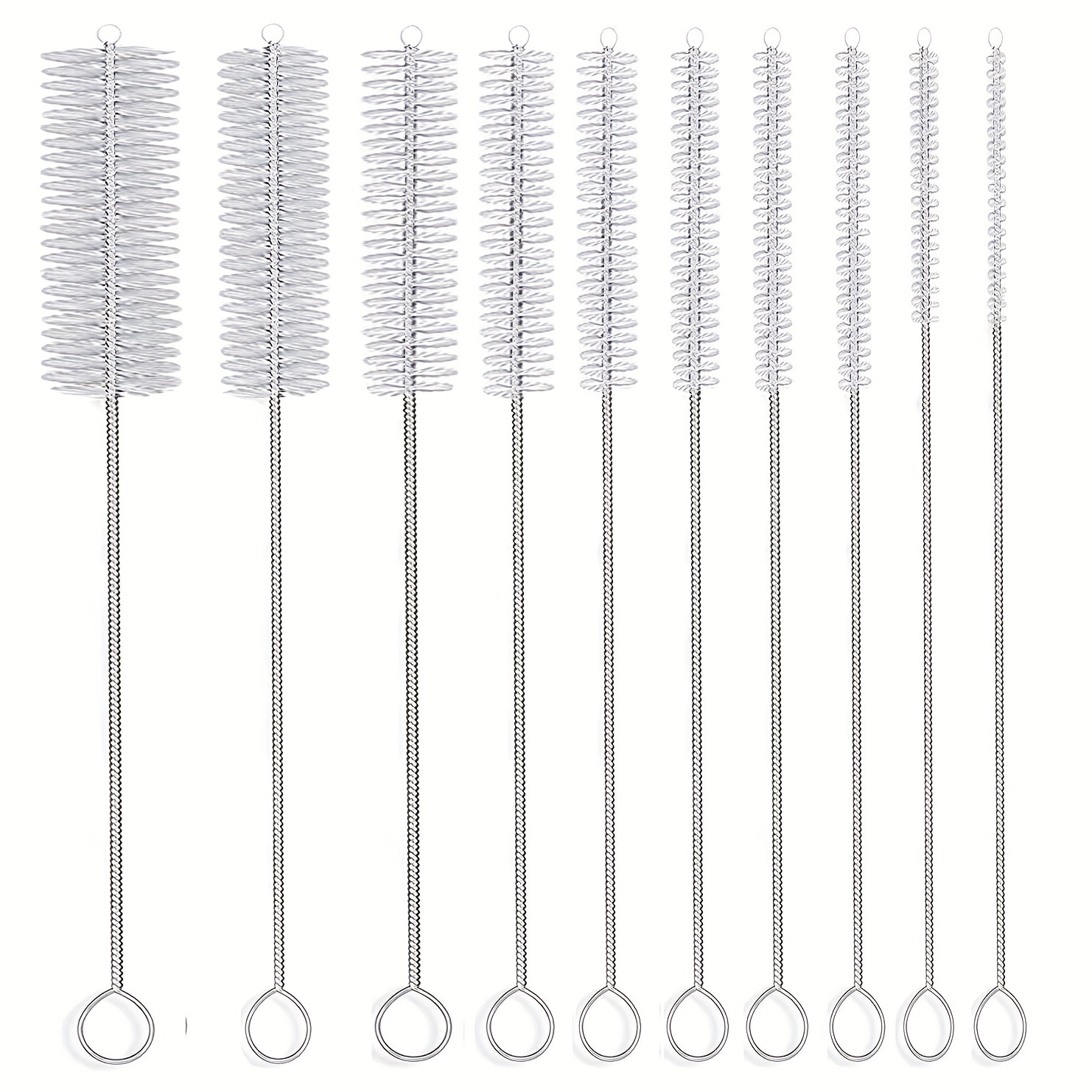 WAF Straw Brush, Washing Brushes Tool Nylon Skinny Pipe Tube Cleaner 173mm  x5mm Set of 10