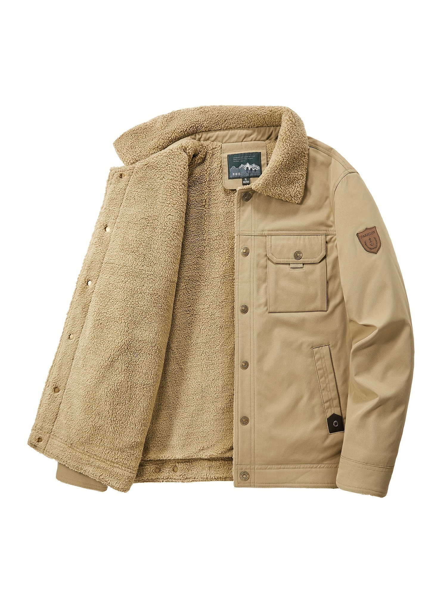 Men's Outdoor Fleece Lined Windbreaker Jacket