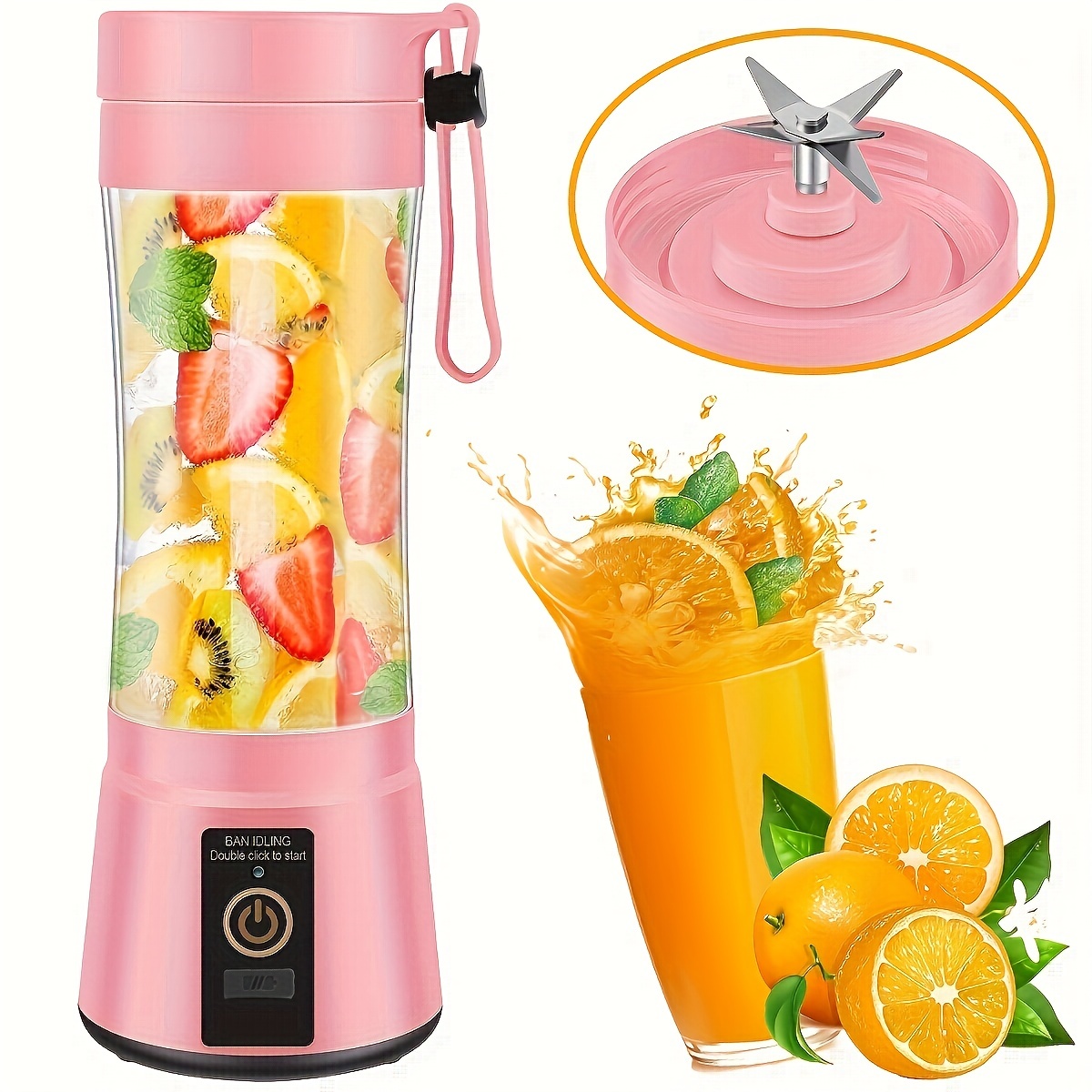 Electric Blender USB Rechargeable Portable Juicer Fresh Fruit Juice Cup  Assorted Colors - متجر اختياري