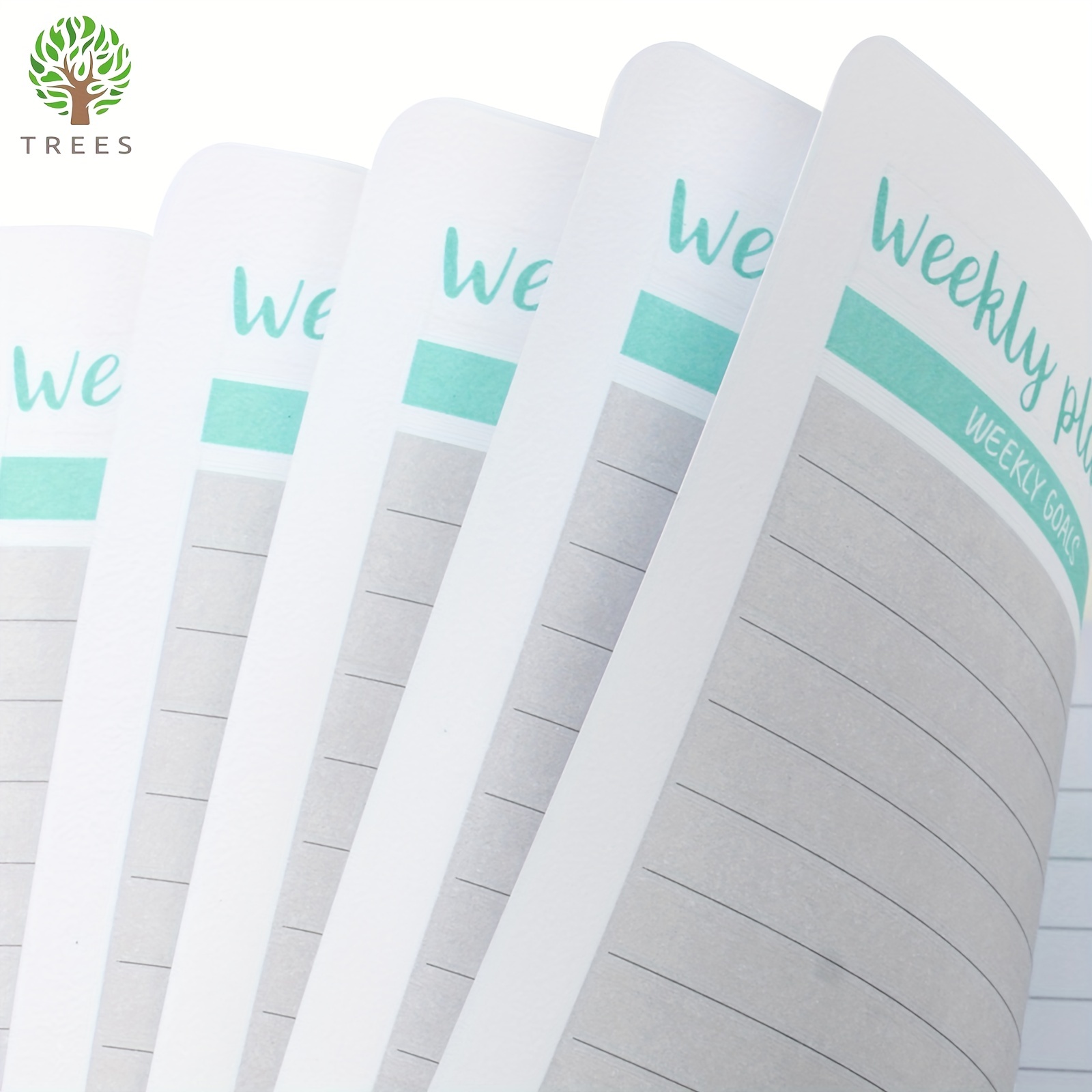 Trees Flower Weekly Notebook Undated Goals Planner Agenda - Temu