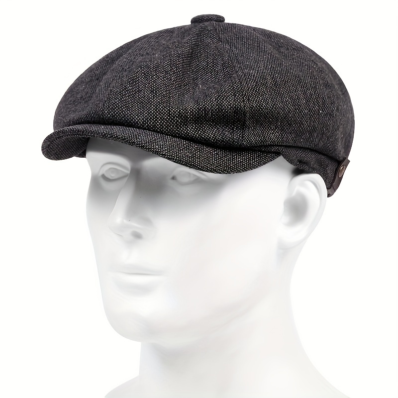 1ks pánsky outdoorový kockovaný spravodajský klobúk, neformálna baret na opaľovací krém vhodný na jar jeseň / jar leto