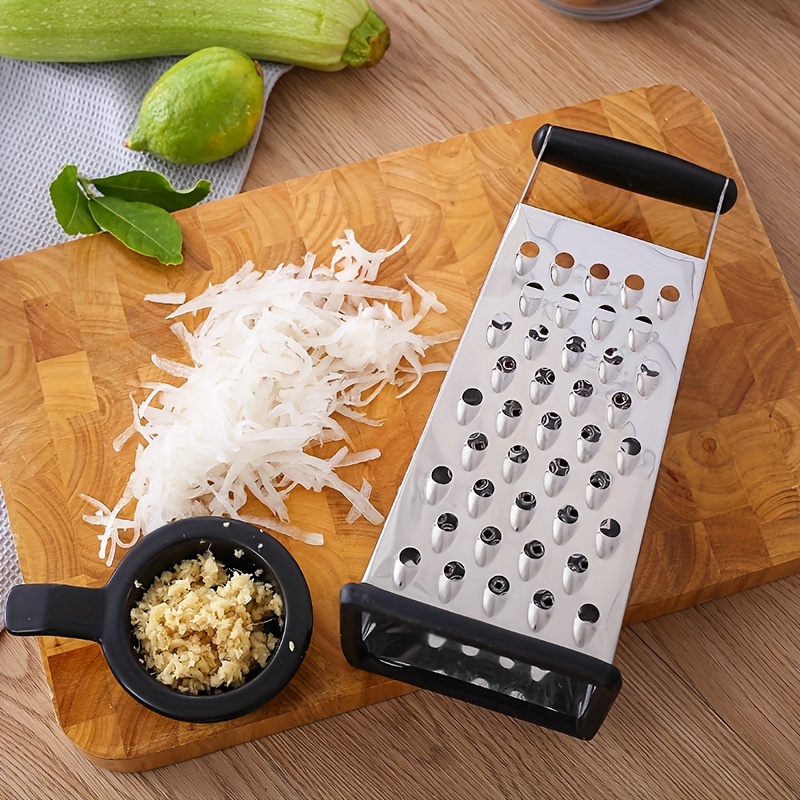 Boîte de râpe à fromage manuelle en acier inoxydable 4 côtés avec boîte de  récipient (argent)