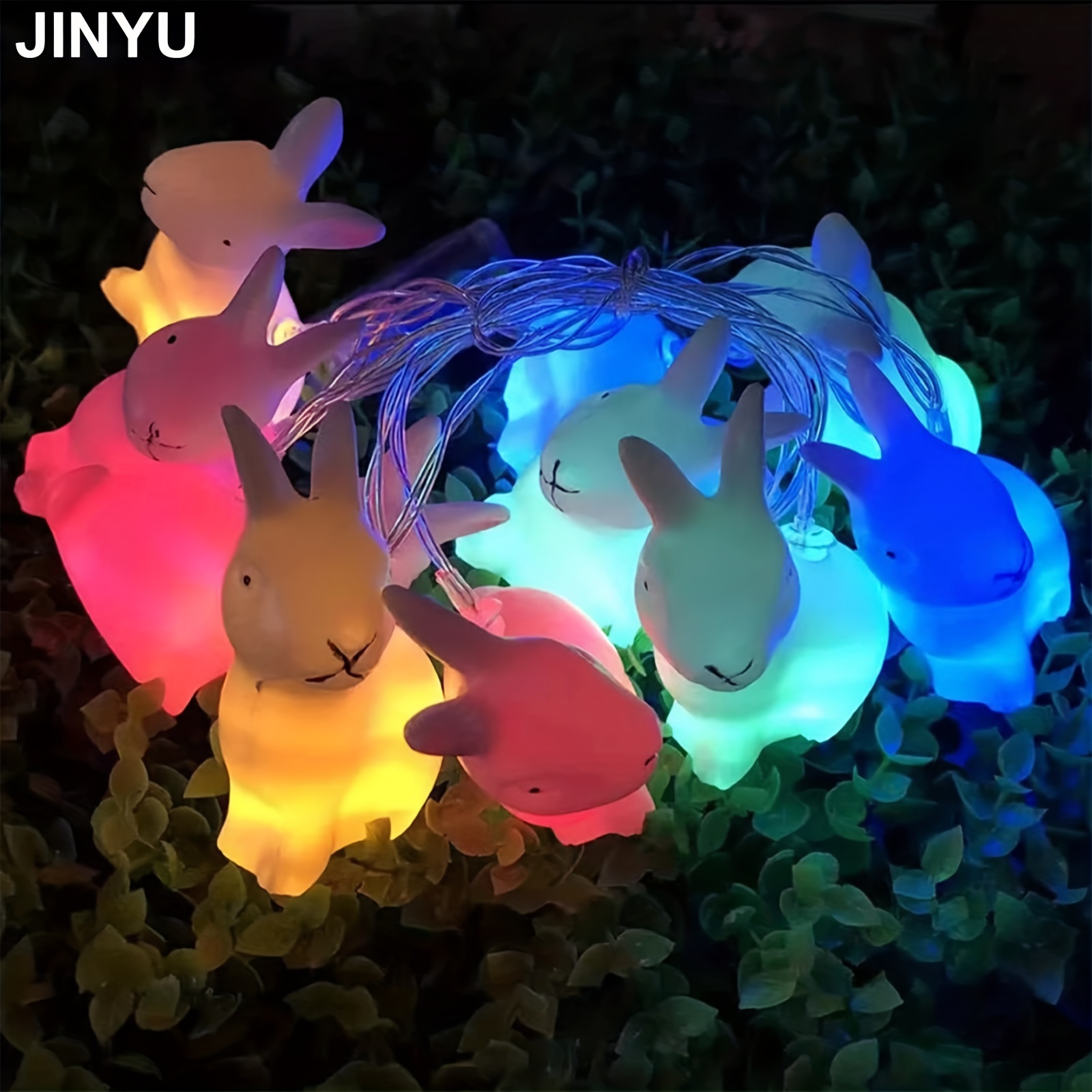 Guirlande lumineuse lapin de paques a 10LED, 1.5M, fonctionnement a piles,  fournitures de decoration pour fete a domicile, paques