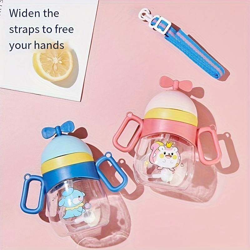 Cute Cartoon Water Cup With Double Handles, Portable Leakproof Straw Water  Bottle, Suitable For Outdoor Sports, Fitness - Temu