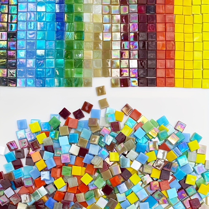 Mosaic Tiles Squares Crystal Mosaic Glass Tile Crafts - Temu Philippines