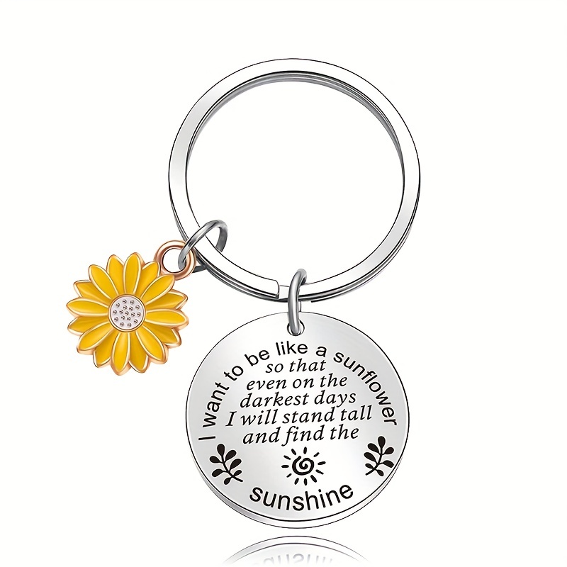 1pc Flower Charm Keychain Pendant Carved Slogan If Grandmas Were Flowers  I'd Pick You Small Gift For Grandma