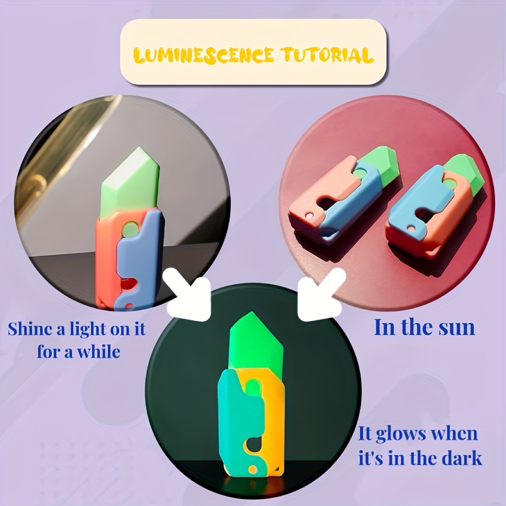 Wholesale Luminous Radish Knife 3D Gravity Knife Decompression