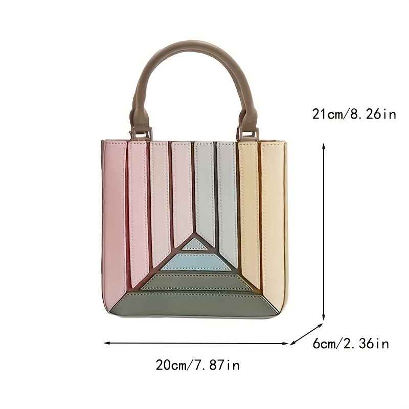 The Ethereal | Color Block Leather Handbag for Women | Multicolor Purse