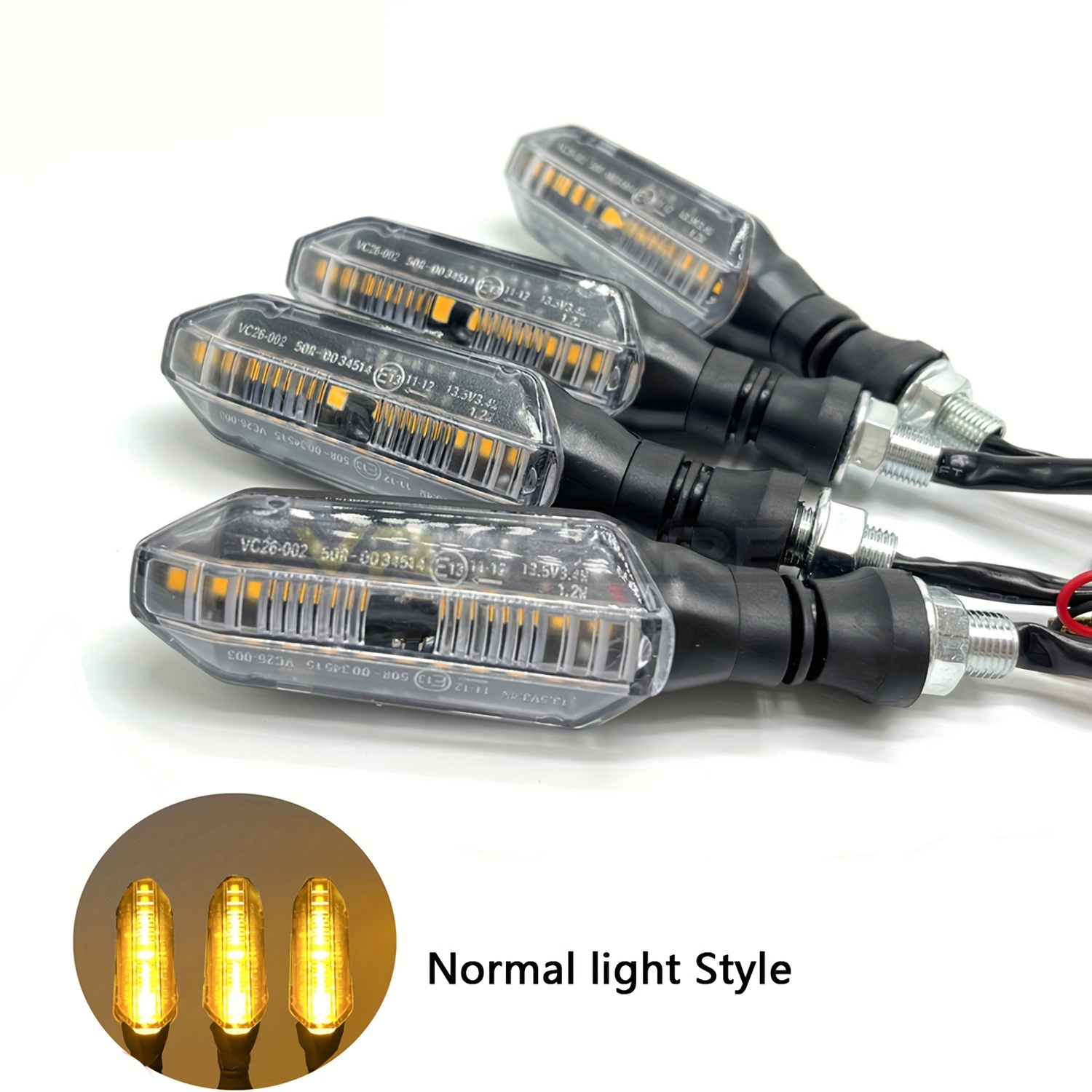4 luces intermitentes de giro para motocicleta, luces intermitentes de 12  V, 12 bombillas LED para motocicleta, scooter, quad, crucero, todoterreno