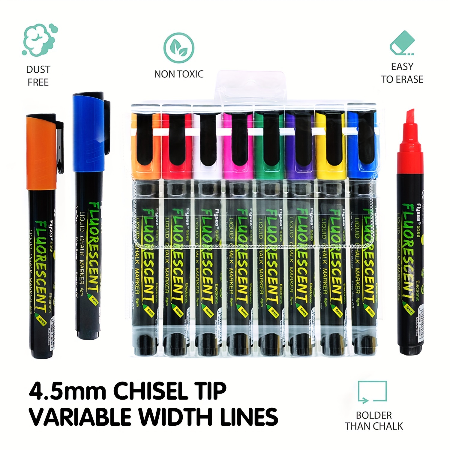Buy Cedar Markers Liquid Chalk Markers - 8 Pack With 2 Free Wine Glass  Markers and 20 Chalkboard Labels. Amazing Neon Color Pens. Reversible  Bullet And Chisel Tip And A Brand New