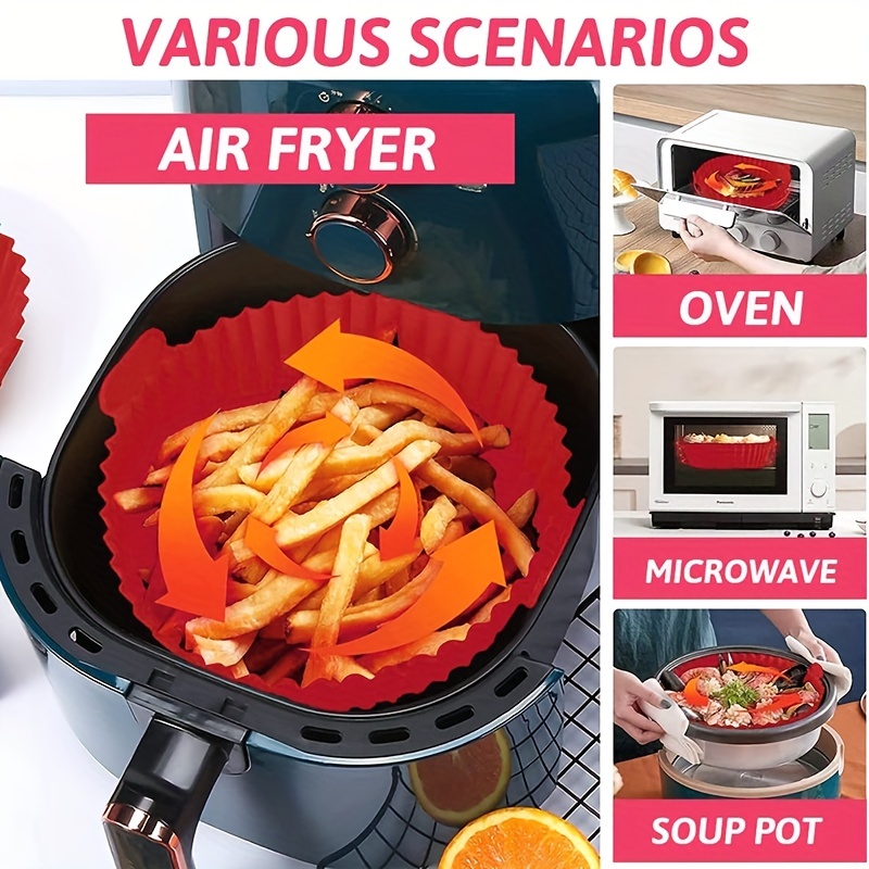 Air Fryer Liner Air Fryer Mat Food Grade Non-Stick Silicone Fryer