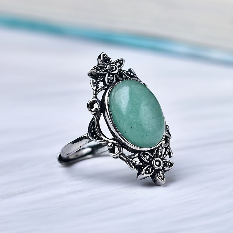 1pc Pierre D nergie En Cristal Naturel Bague En Aventurine Temu