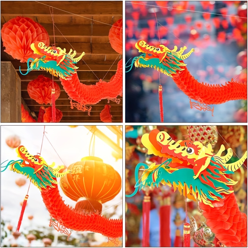 Chinese New Year Dragon Garland Hanging Decoration papaer - Temu