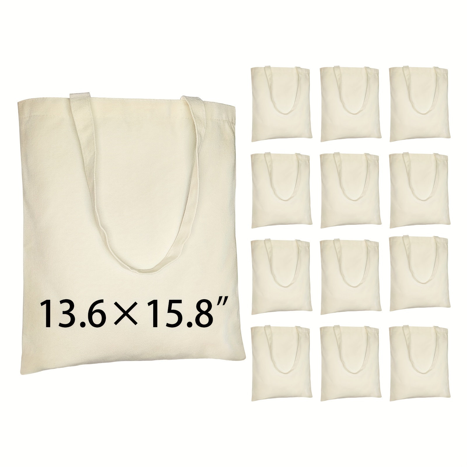 Canvas Tote Bags Plain Bulk for Crafts, Washable Grocery Cotton Reusable  Shopping Bag, Blank Paintable Suitable for DIY Art Crafts Activities,  Giveaways and Promotions 