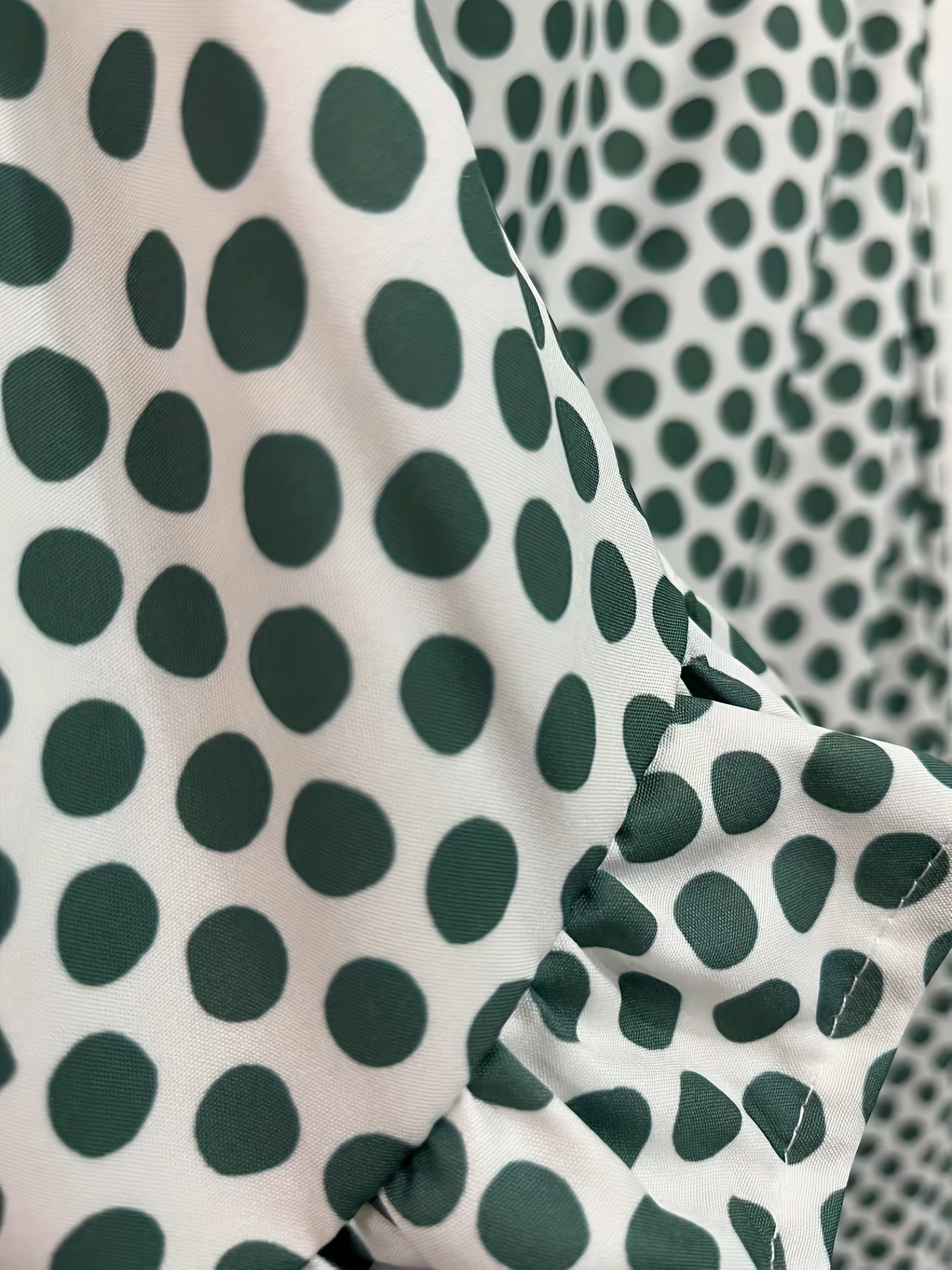 Polka Dot Matching Two piece Set Casual Ruffle Trim Blouse & Loose Pants
