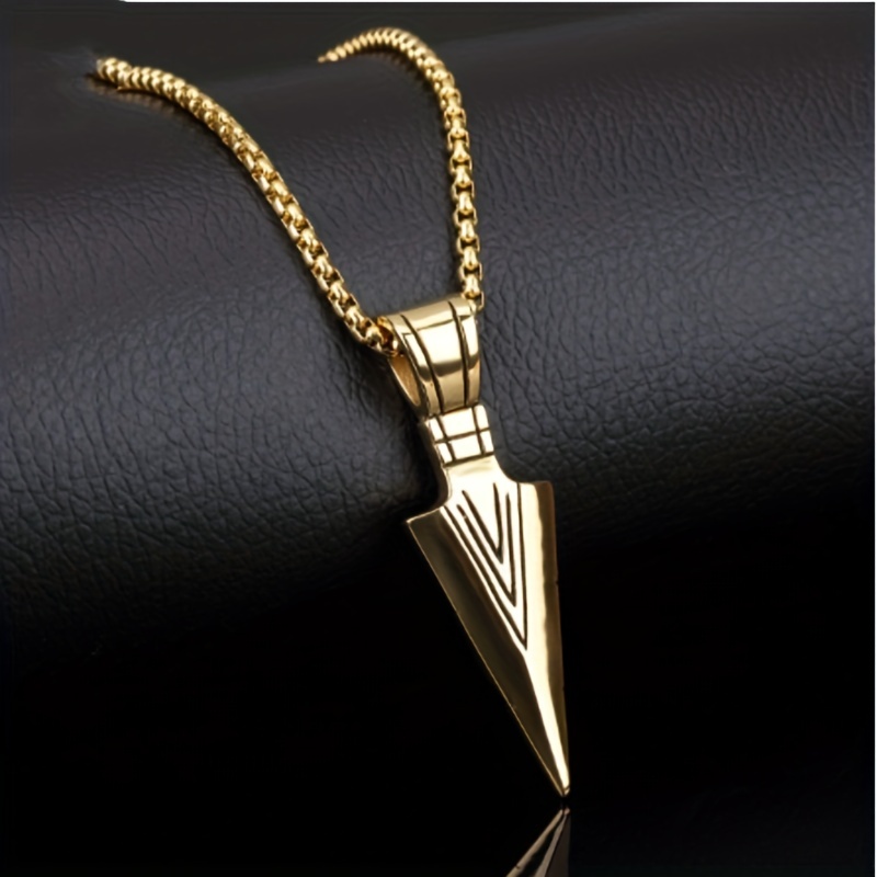 Hip Hop Necklace Men Shield Self Defense Pendant Pearl Chain